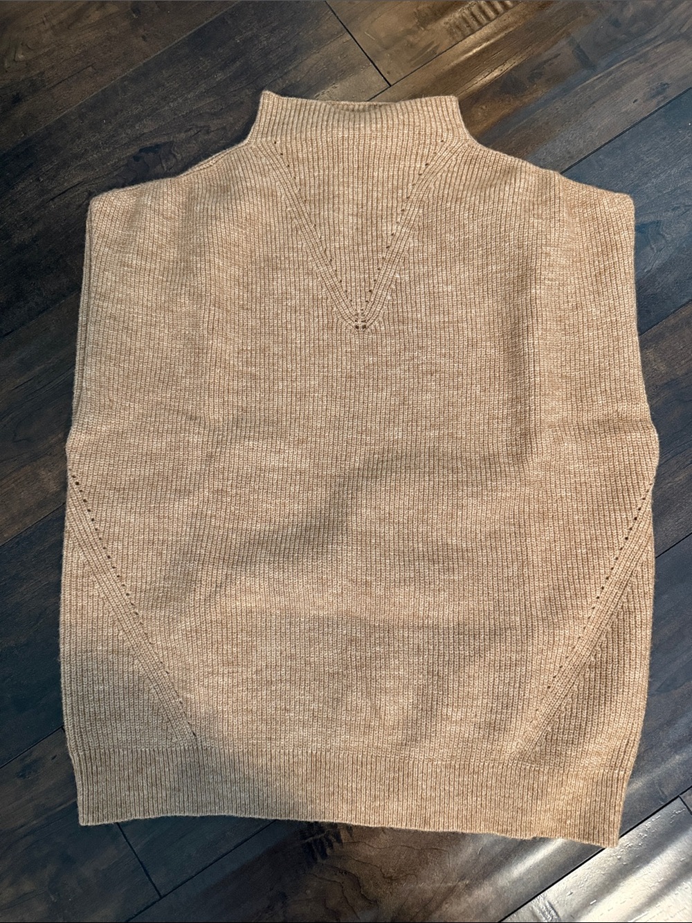 Women’s Turtleneck Sweater Vest in Camel